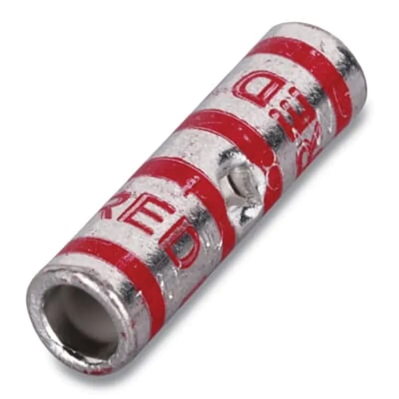 Copper Two-Way Splice Connector, Standard Barrel, Max 35kV, Wire Size 1/0 AWG, Tin Plated, Die Code 42, Die Color Code Pink