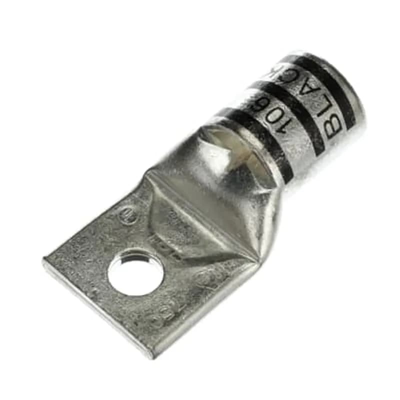 ABB - Installation Products 54123-TB - Copper One-Hole Lug, Standard Barrel, Peep Hole, Max 35kV, Wire Size 750 kcmil, 5/8 Inch Bolt Size, Tin Plated, Die Code 106, Die Color Code Black