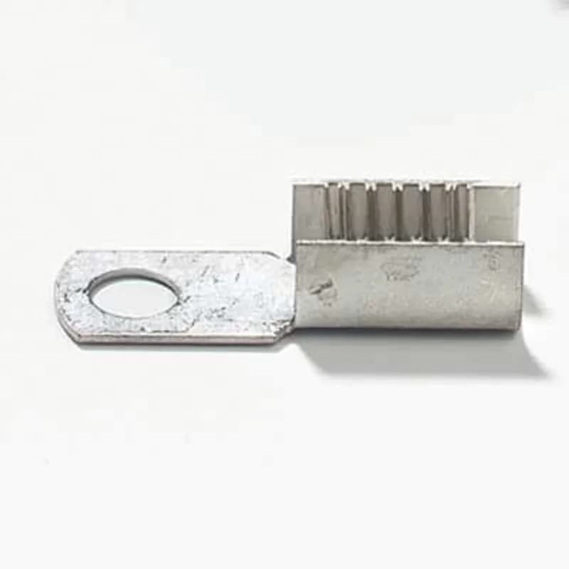 ABB - Installation Products 22R146 - Insulation Piercing Magnet Wire Ring Terminal, Length .95 Inches, Width .42 Inches, Length of Teeth .45 Inches, Width of Teeth .25 Inches, Stud Size 1/4 Inch, Wire Range #16 AWG - #12 AWG 2,580 Circular Mil Area - 12,330 Circular Mil Area, Copper Alloy, Tin Plated