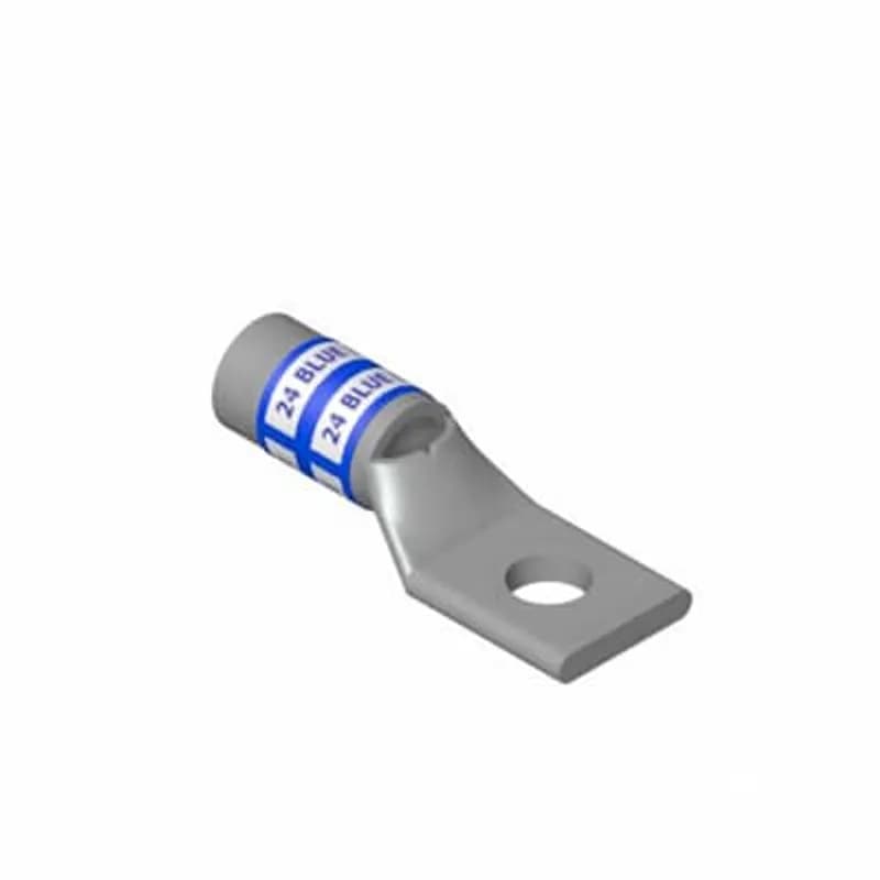 Copper One-Hole Lug, Standard Barrel, Peep Hole, Max 35kV, Wire Size #8 AWG Wire, #10 Bolt Size, Tin Plated, Die Code 21, Die Color Code Red