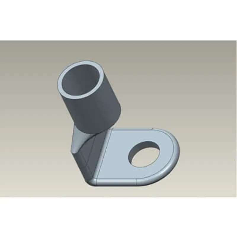 Copper One-Hole Lug, Inverted 90 Degree Bend Short Barrel, Peep Hole, Wire Size 350 kcmil, 5/8 Inch Bolt Size, Die Code 71, Die Color Code Red
