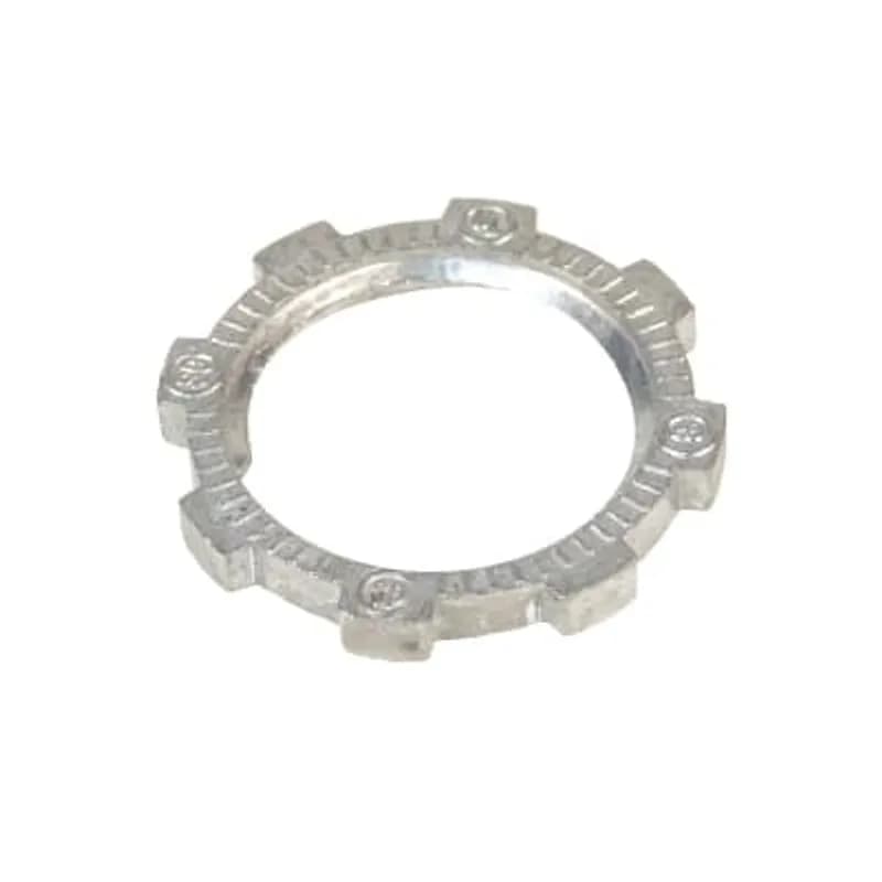 Locknut, Conduit Size 1/2 Inch, Width 1.140 Inch, Thickness 0.125 Inch, Die Cast Zinc