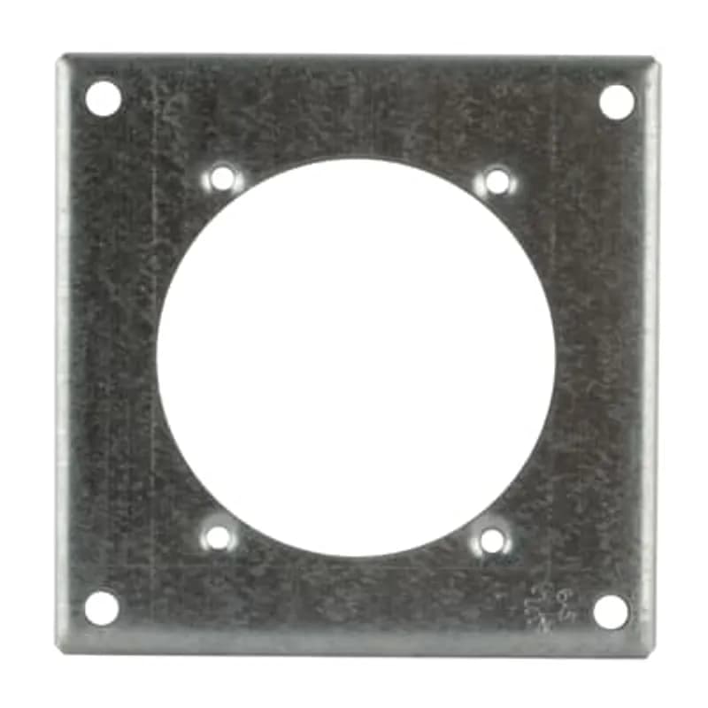 Square Box Surface Cover, 6.5 Cubic Inches, 4 Inch Square x 1-/2 Inch Raised, 1/4 Inch Diameter Hole Opening, Galvanized Steel, For use with Single Device, 1.740 Inch Opening