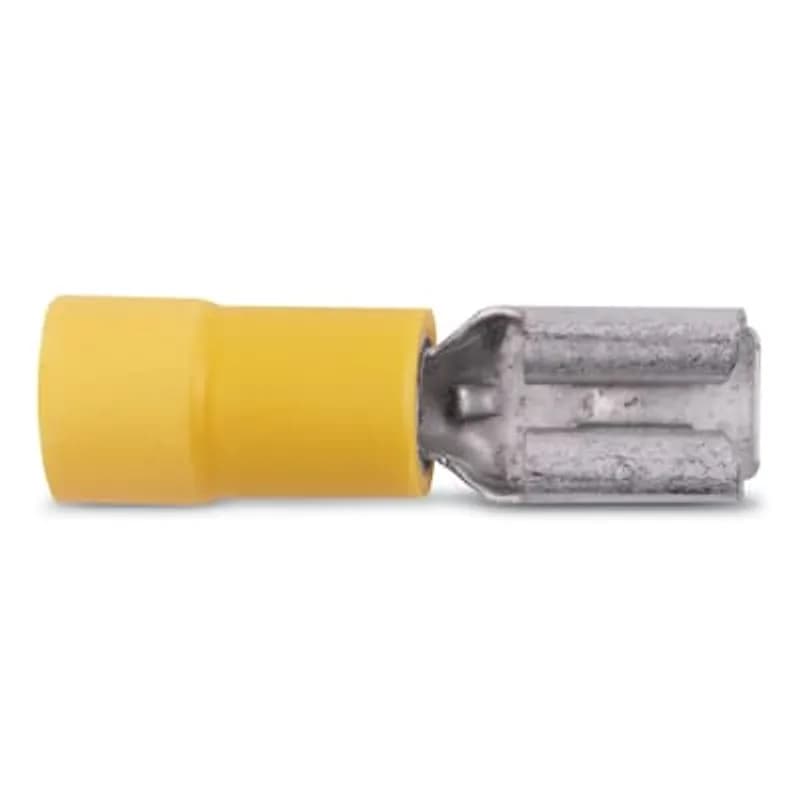 Insulated Vinyl Female - 250 Series Disconnects for Wire Range 12-10 , Yellow