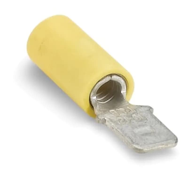 Insulated Vinyl Male - 250 Series Disconnects for Wire Range 12-10 , Yellow