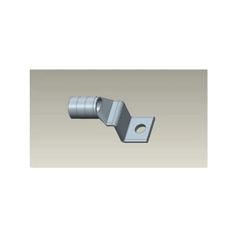 Copper One-Hole Lug, Standard Barrel - Narrow Tongue, Top Stacking, Peep Hole, Max 35kV, Wire Size 350 kcmil, 3/8 Inch Bolt Size, Tin Plated, Die Code 71, Die Color Code Red