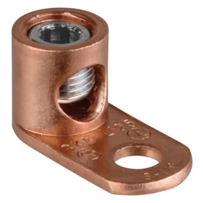 ABB - Installation Products L125-38 - Copper Terminal Lug, Hex Socket Head Screw - Wire Range 1/0 Stranded - 8 Solid, 600V, Mounting Hole 3/8 Inch Bolt