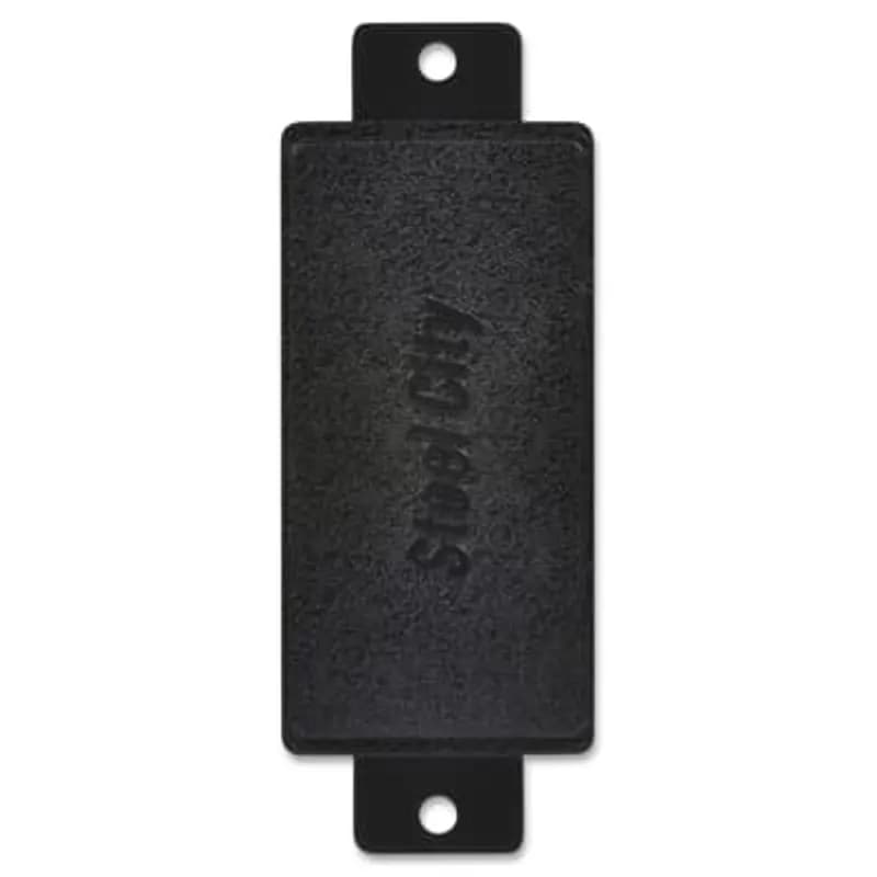 Rectangular Insert, Blank, Black Polycarbonate, For Flush Service Round Floor Box, 140 Cubic Inches, Opening Diameter 5-31/32 Inches, Base Diameter 8-1/8 Inches, Depth 6 Inches, 1 Inch and 1-1/2 Inch Conduit Hubs, Non-Metallic, Minimum Concrete Depth Flush 4 Inches Furniture Feed 3-1/2 Inches