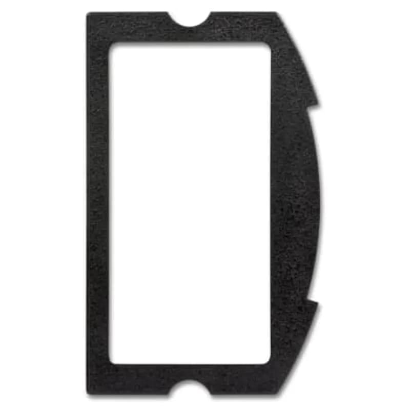 Side Device Plate, Rectangular Receptacle, Black Polycarbonate, For Flush Service Round Floor Box, 140 Cubic Inches, Opening Diameter 5-31/32 Inches, Base Diameter 8-1/8 Inches, Depth 6 Inches, 1 Inch and 1-1/2 Inch Conduit Hubs, Non-Metallic, Minimum Concrete Depth Flush 4 Inches Furniture Feed 3-1/2 Inches