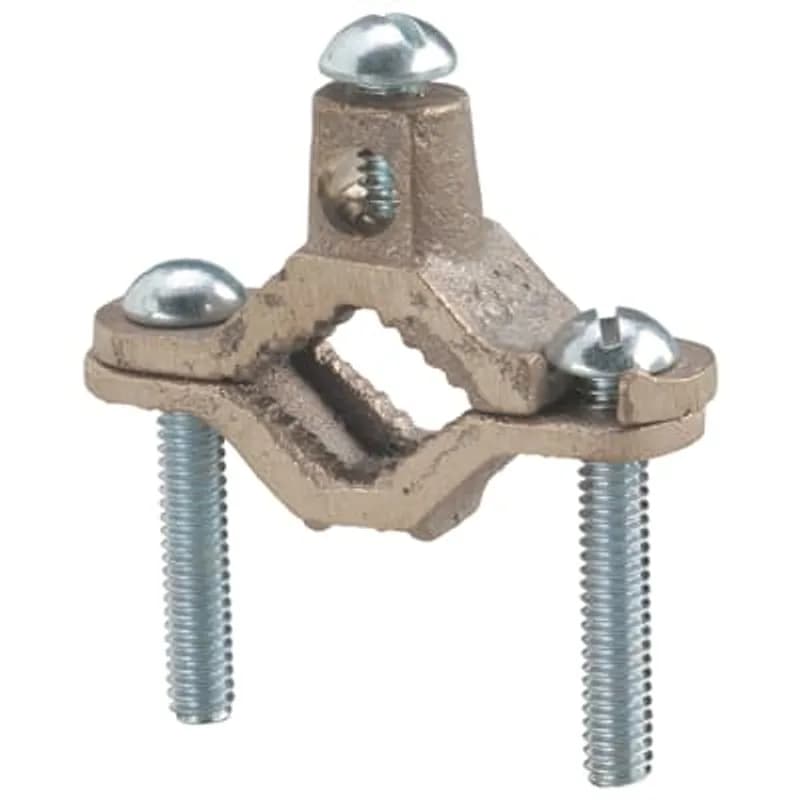 ABB - Installation Products L181B-B1-15 - 1/2 inch to 1 inch Brass Ground Clamp. Wire size #8 to #4. Bare/armored wire.