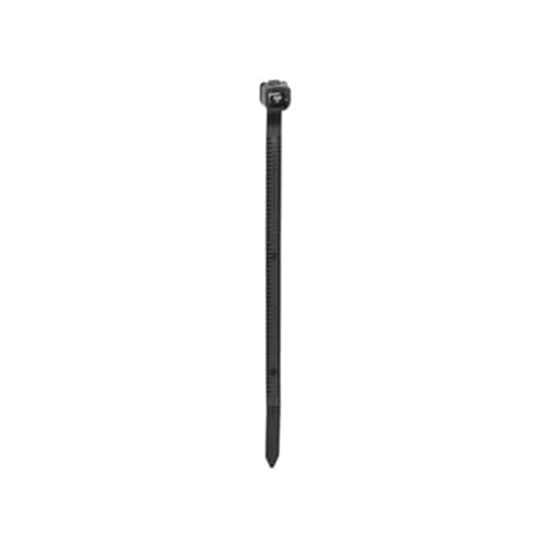 Twist Tail Cable Tie, Black Polyamide (Nylon 6.6) for Temperatures up to 85 Degrees Celsius (185 F), Weather and Ultraviolet Resistant for Indoor and Outdoor Applications, Length of 180mm (7.1 Inches), Width of 4.7mm (0.186 Inch), Thickness of 1.37mm (0.054 Inch), Tensile Strength Rating of 133 Newtons (30 Pounds), Maximum Bundle Diameter 44.45mm (1.75 Inches), 50 Pieces per Bag/20 Bags per Case