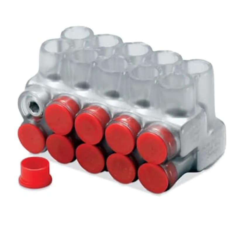 ABB - Installation Products ZVB 5053 - Aluminum Pedestal Connectors - insulated, cable range 12-350, length 5-1/4 in, outlets 10