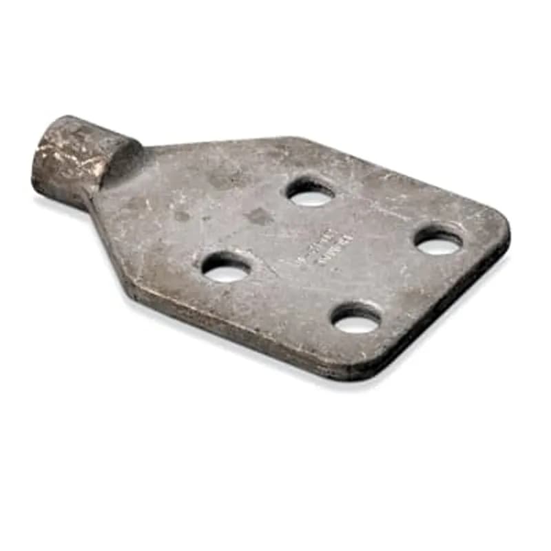 ABB - Installation Products 2042-2 - Tin Plated Bronze Threaded Transformer Spade, 1 inch Stud Tapped 1-14 UNS-2B to 4 Hole NEMA Pad, Bolt 1/2 inch, Bolt Holes 9/16 inch, 3.5 inch wide x 4 inch x 1/4 inch thick Pad.