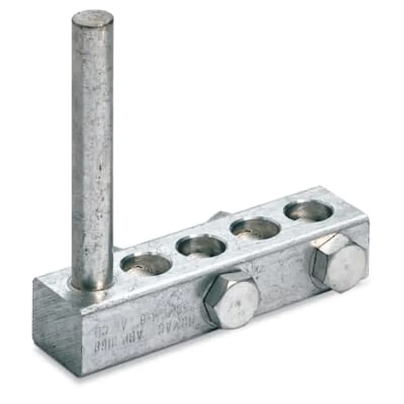 ABB - Installation Products ABP 3168 - Specialty Aluminum Overhead Transformer Eyebolt Multi-Tap Set-Screw Connector, length 4-1/4 inch, stud size 1/2, cable range 6-250, outlets 4.