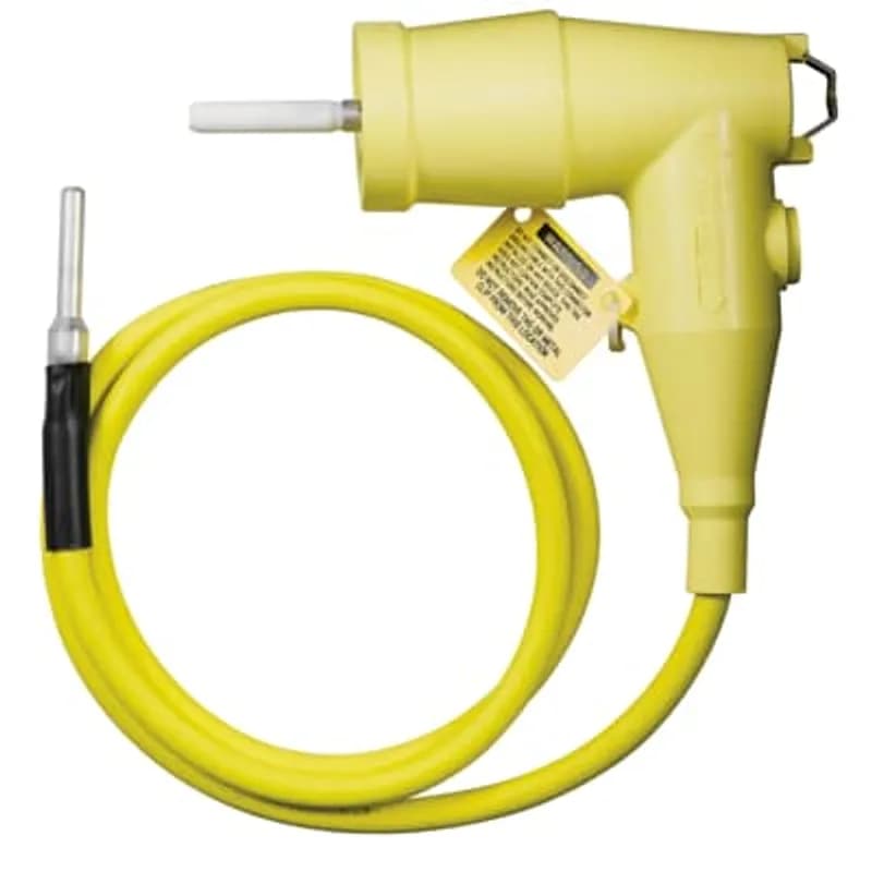 ABB - Installation Products 370GLR - 35kV, 200 Amp, Loadbreak Grounding Elbow Connector with 600 Volt, 6 Foot, 1/0 AWG Stranded, Tinned Copper Ground Lead. Includes (1) Grounding Elbow, (1) Grounding Cable 1/0 AWG, Lubricant, Installation Instructions and (1) Protective Shipping Cap. Body of Connector is 7.40 inch wide and 7.53 inch from Bottom Edge to Center of Probe.