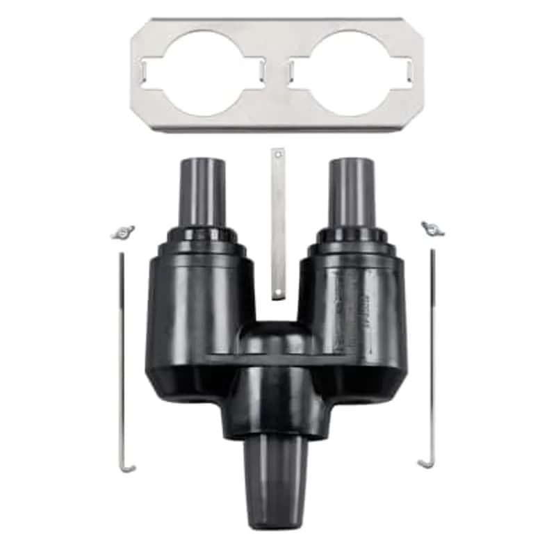 ABB - Installation Products K1502-A1 - 15/25kV 200 Amp, Deadbreak Feed-Thru Insert, Bails are required, but not included, order separately. Fully rotatable for 360 degree positioning. Includes bail assembly to secure feed-thru insert to bushing well. Elbows bail assemblies are required but not included with the feed-thru insert.