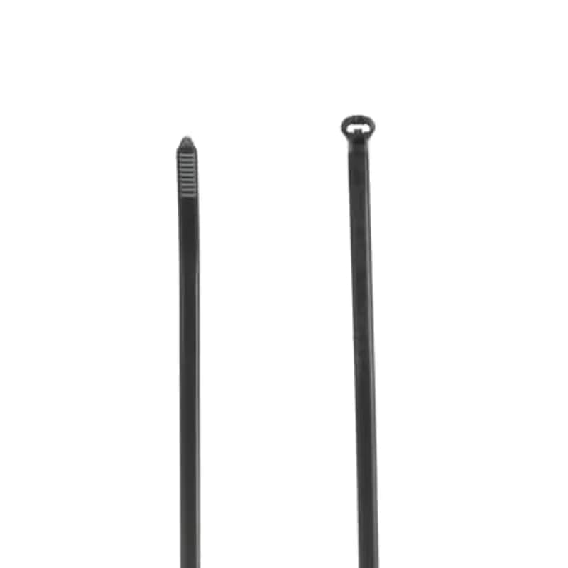 Cable Tie, Black Polyamide (Nylon 6.6) for Temperatures up to 105 Degrees Celsius (220 F), Weather and Ultraviolet Resistant for Indoor and Outdoor Applications, Length of 139.7mm (5.5 Inches), Width of 3.56mm (0.14 Inches), Thickness of 1.31mm (0.052 Inches), Tensile Strength Rating of 135 Newtons (30 Pounds), 100 Pack
