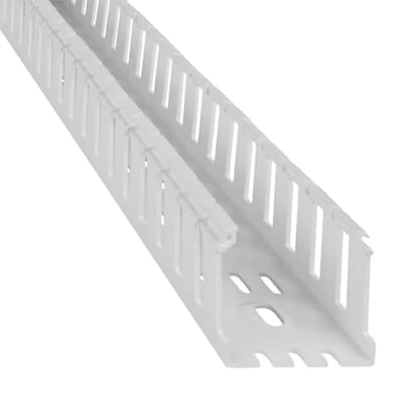 Wiring Duct Wide Slot, 2 Inches x 2 Inches, White PVC