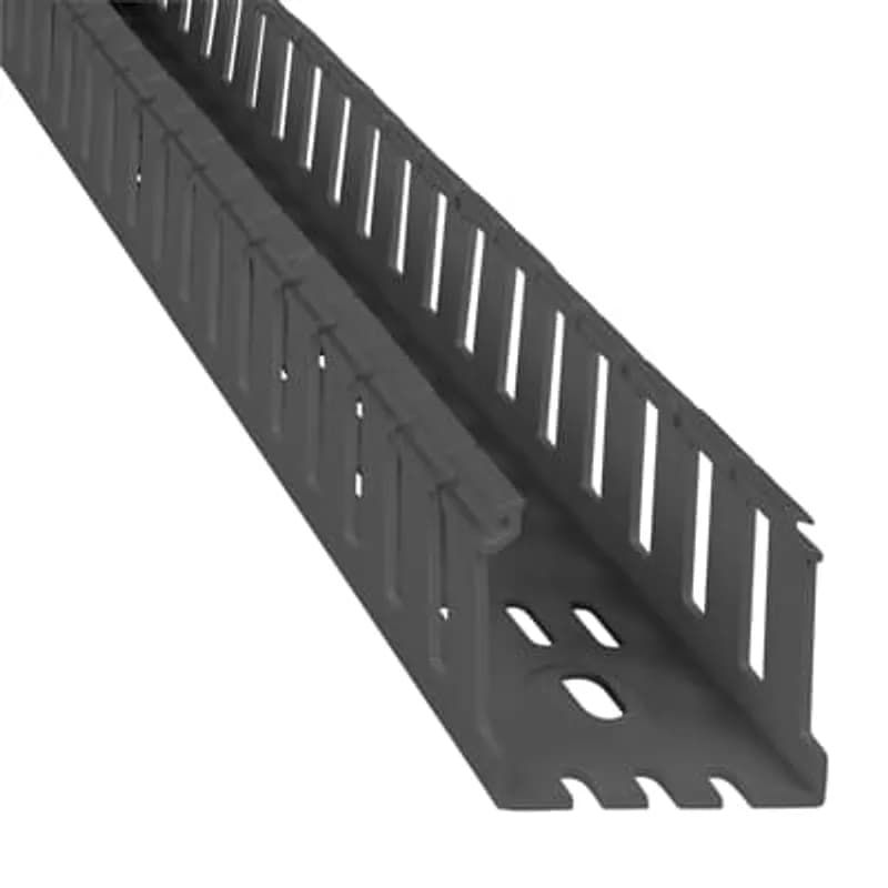 Wiring Duct Wide Slot, 2 Inches x 2 Inches, Black PVC