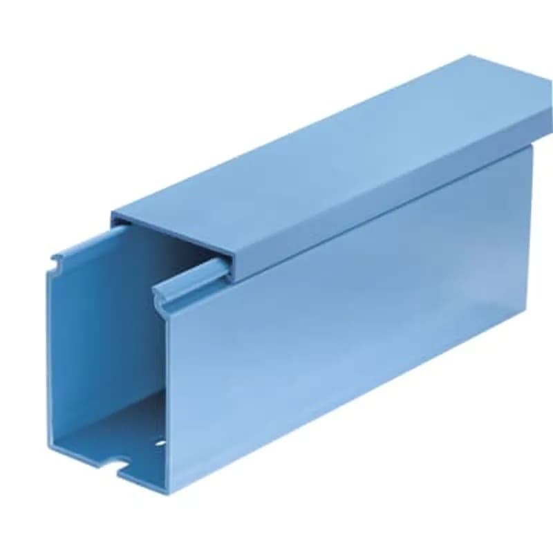Wiring Duct Solid Wall, 1.5 Inches x 1 Inch, Intrinsic Blue PVC