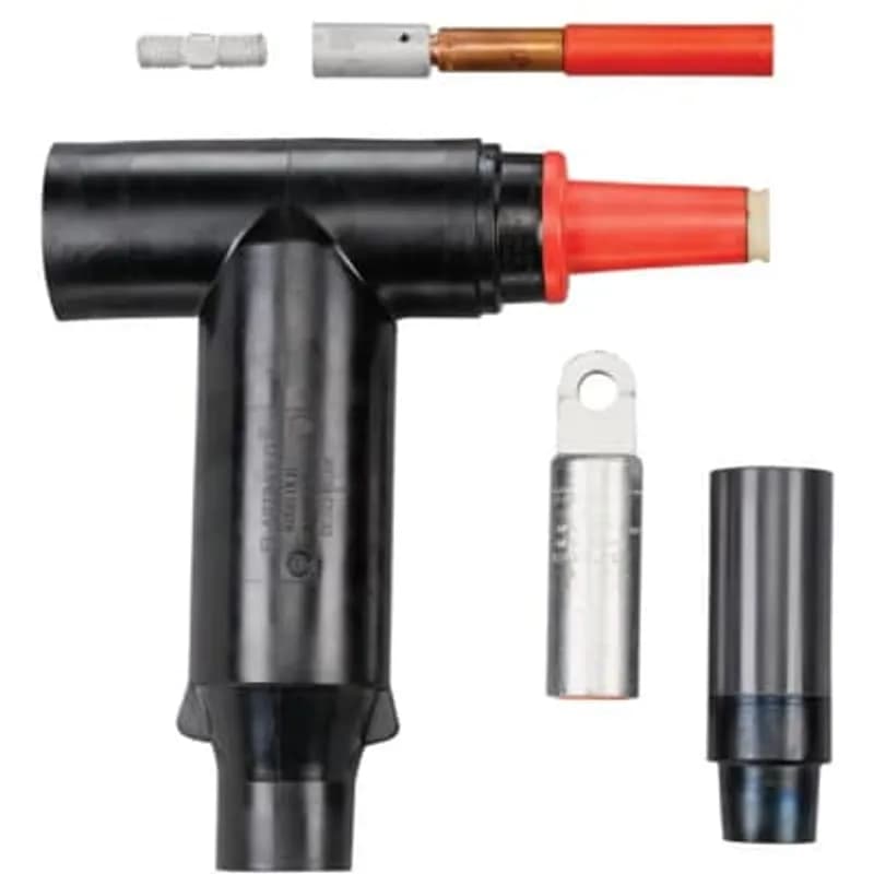 ABB - Installation Products 675CETP-L2330 - 15kV, 200/900 Amp Series Loadbreak, ComboT Elbow with 200 Amp Reducing Tap Plug, Stud, Cable Adapter and Lug Kit without Test Point. Cable Insulation Diameter 1.180-1.465 inches (30.0-37.2mm). Copper Lug, 330-Conductor Size 500 kcmil Stranded/Compressed or 600 kcmil Solid/Compact or 250/300 mmsq. Includes Elbow Housing, Stud, Compression Lug, Tube of Lubricant, Cable Adapter, Installation Instructions and Crimp Chart. No Sealing Kit.