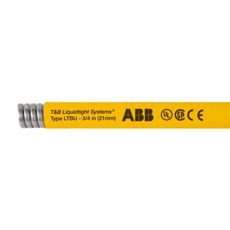 ABB - Installation Products LTBUS09Y-A - Liquid Tight Flexible Metallic Conduit, Galvanised Steel Core with PVC Jacket, Conduit Size 3 Inch, Length 8 Meters/25 Feet, Special Purpose Use, UL 360, CSA, Compliant to RoHS, Working Temperature -20 to 60 Degrees C, Yellow