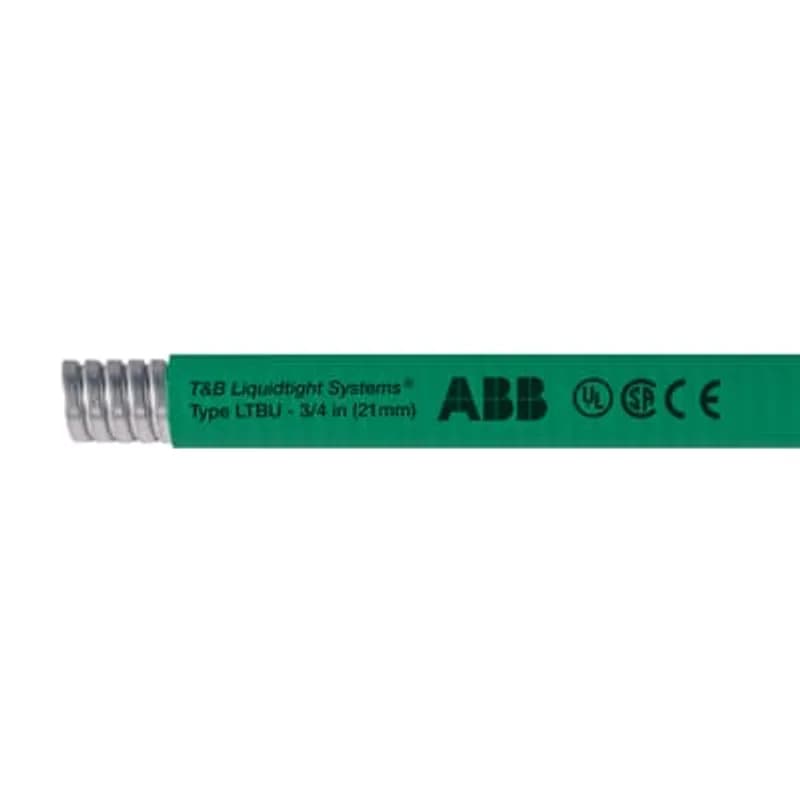 ABB - Installation Products LTBUS07N-B - Liquid Tight Flexible Metallic Conduit, Galvanised Steel Core with PVC Jacket, Conduit Size 2 Inch, Length 15 Meters/50 Feet, Special Purpose Use, UL 360, CSA, Compliant to RoHS, Working Temperature -20 to 60 Degrees C, Green