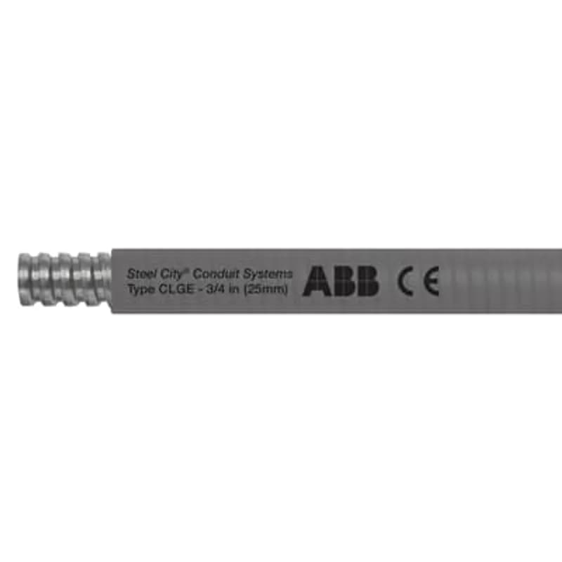 ABB - Installation Products CLGES05G-E - Liquid Tight Flexible Metallic Conduit, General Purpose, Galvanized Steel with PVC Jacket, Conduit Size 1-1/4 Inch, Length 60 Meters/200 Feet, Working Temperature -20 to 80 Degrees C, Compliant to RoHS, Gray