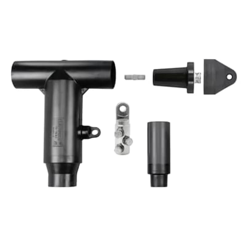 ABB - Installation Products K656LR-K-AC03 - 15/25kV, 600 Amp, Deadbreak Elbow Connector with Test Point - with Shear Bolt Connector. Includes Elbow Housing, Insulated Plug with Cap, Stud, Shearbolt Lug, Cable Adapter and Lubricant. Cable Insulation Diameter K - 1.090 to 1.310 inch. Tin-Plated Aluminum ShearBolt Lug, Conductor Size AC03 - 500 to 750 kcmil Stranded/Compressed/Solid/Compact.