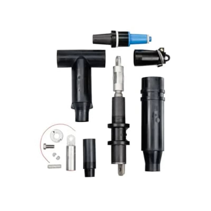 ABB - Installation Products K655RETP-N0380 - 600 Amp, 25kV, Test and Ground Replacement Connector Kit. Cable Insulation Diameter 1.515 inch to 1.780 inch. Aluminum Compression Lug. Conductor Size AWG or kcmil, Compressed Stranded 700/750 /Compacted Solid 900.
