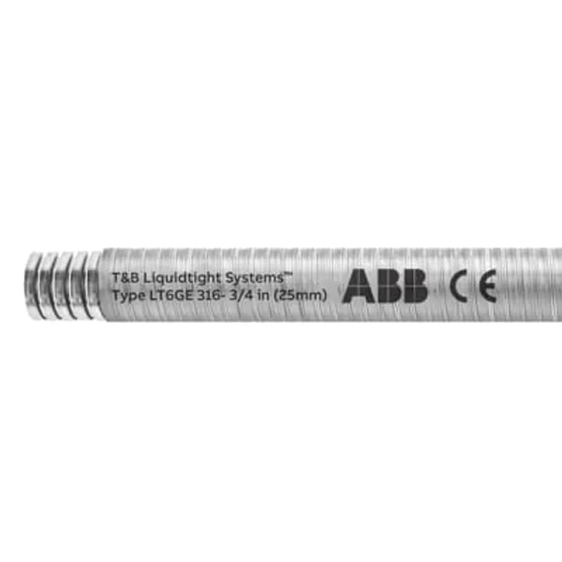 ABB - Installation Products LT6GES03C-K - Liquid Tight Flexible Metallic Conduit, 316 Stainless Steel Core with PVC Jacket, Conduit Size 3/4 Inch, Length 150 Meters/500 Feet, Working Temperature -20 to 80 Degrees C, Compliant to RoHS and WEEE, Clear