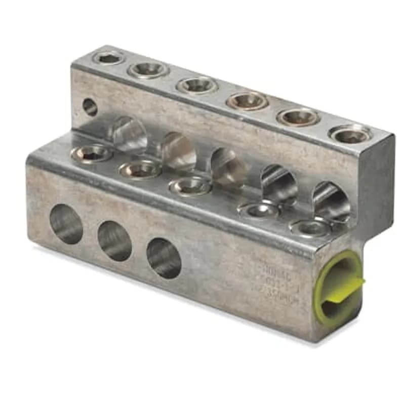 ABB - Installation Products Z 4025-1 SL - Aluminum, ZeeBar, Outlets 4 Over 2, 5-1/8 Long x 2-7/8 Wide x 2-27/32 High. Wire Range #6 to 500 kcmil. 1 Inch Stud. Includes Hardware (Tin Plated Aluminum Screws - One 9/16-18 x 3/4 inch, Two 11/16-16 x 15/32 inch, Six 3/4-16 x 15/16 inch), Compound and Cap.