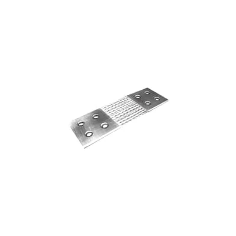 ABB - Installation Products SWD160A1330S - Standard Flexible Braid Connector, Tinned Copper with Silver Plated Ferrules, SWD Series, 4 Hole Pads with NEMA Standard 9/16 inch (14.3 mm) Holes and 1-3/4 inch (44.4 mm) Spacing Center to Center. 13 inch (330 mm) long, 4 inch (101.6 mm) wide, 1/4 inch (6.3 mm) thick. Pad 4 inch x 4 inch. 30 AWG Individual Strand. Braid is 4 Across x 1 layer thick.
