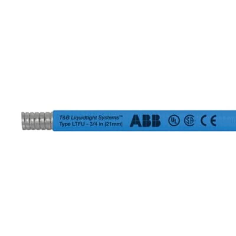 ABB - Installation Products LTFUS02L-C - Waterproof metallic flexible conduit, blue, antimicrobial for food industry, galvanized steel core with copper braid and blue PVC sheath, conduit size 1/2 inch, length 30 meters/100 feet.