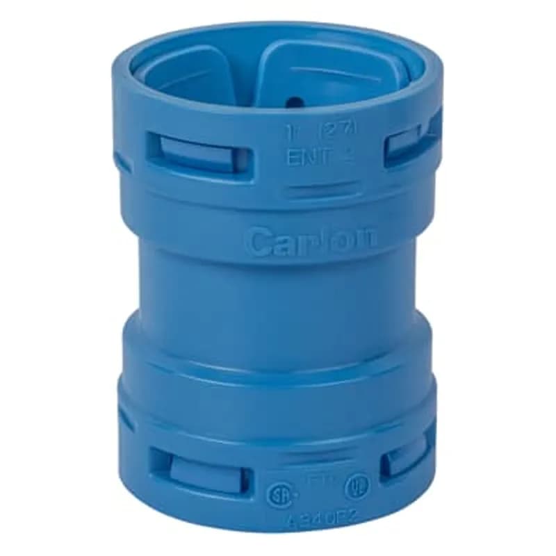1 inch Two-Piece Electrical Nonmetallic Tubing (ENT) Coupling. Material - Polycarbonate