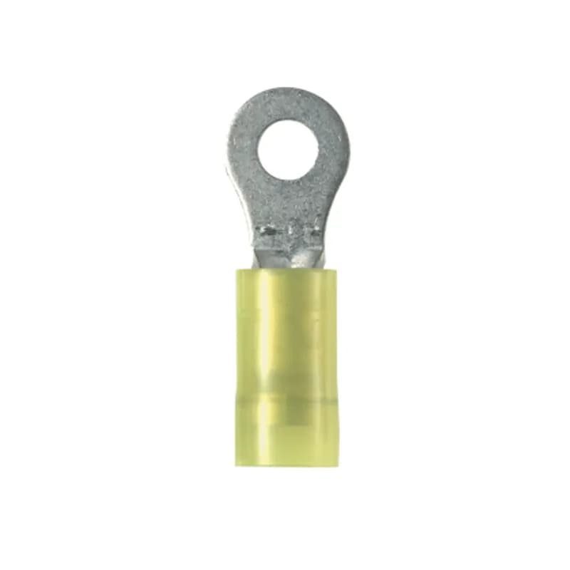 Ring Terminal, 12 10 AWG, 5/16" stud size, funnel entry, nylon insulated, bulk package.
