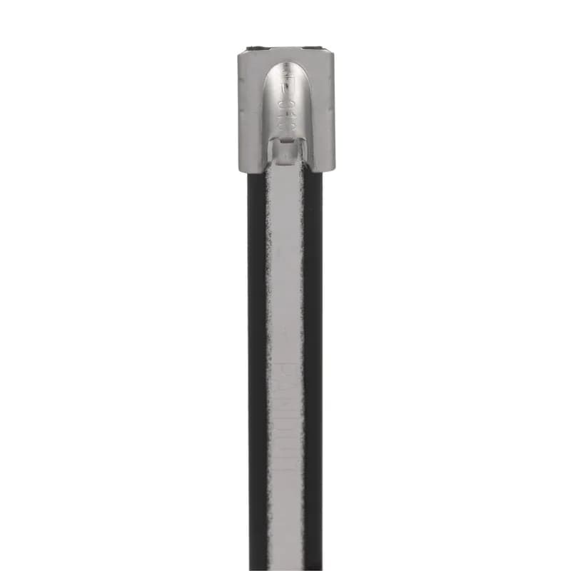 The MLTC4H-LP316 self-locking cable tie speeds up installation with a unique self-locking head design that locks into any part of the tie body. The Nylon 11 coating provides additional edge protection and prevents corrosion between dissimilar metals. The 316 stainless steel is wrapped in UV-resistant, halogen-free, low-smoke Nylon to promote worker safety and reliability in corrosive environments.