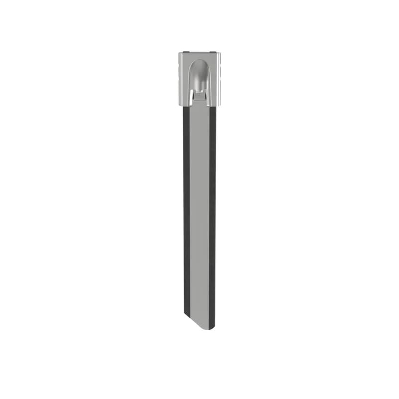 The MLT10H-LP316 Pan-Steel 316 grade stainless steel cable tie speeds up installation with a patented, wide entry self-locking head that eases band threading and insertion. Unique locking ramp design and strengthening ribs allows the tie to lock into place at any length along the tie body with increased lock strength. Fully rounded edges ensure worker and bundle safety.