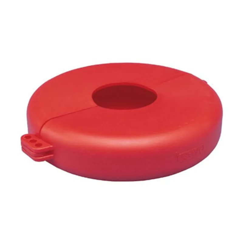 Gate valve lockout, accommodates 6.50" 10.00" diameter handle, red.