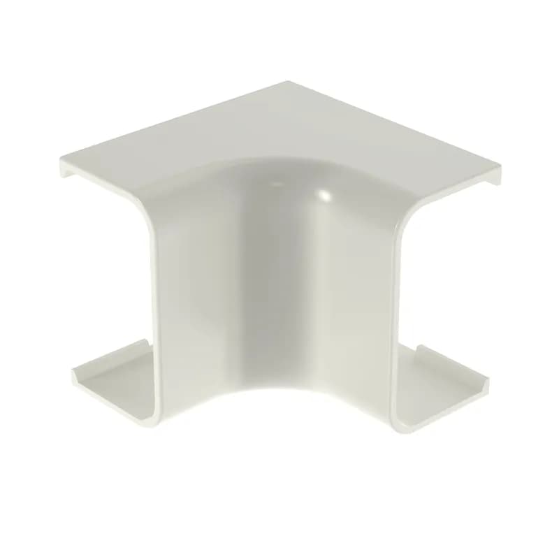 The inside corner fitting is used to efficiently run cables along an inside corner. It has a 90 angle and is designed to be used with the LD10 or LDPH10 raceway and features a snap-on installation. White.