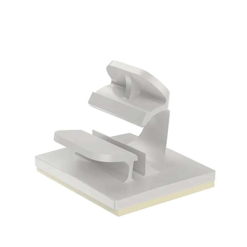 Adhesive backed latching wire clip, 1" (25.4mm) bundle, natural, bulk package.