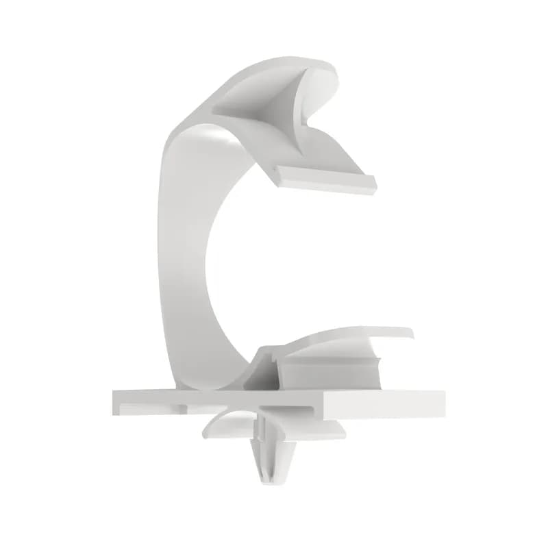 Latching wire clip, push barb mount, .50" (12.7mm) bundle, natural, standard package.