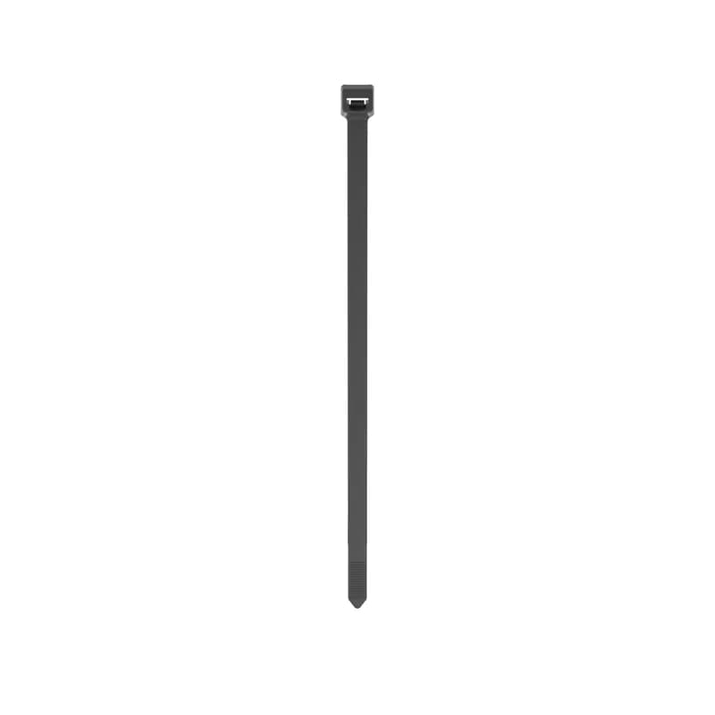 Panduit PLT2H-TL300 Locking Cable Ties are designed to satisfy the needs of high temperature and weather resistant applications, while delivering consistent performance and reliability. Featuring a curved tip to allow for easy pick up from flat surfaces and faster initial threading. Light-heavy cross section, 8.4" (213mm) length. Made of Heat Stabilized Weather Resistant Nylon 6.6 with high resistance to ultraviolet light, are black in color and come in packages of 250.