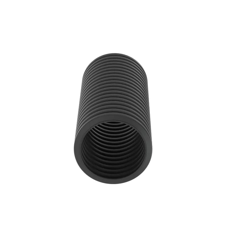 The CLT100N-125M630 Corrugated Loom Slit Wall Tubing protects cables from impact and abrasion. Features a slit for easy installation onto a bundle of wires or a pre-assembled harness assembly, increasing productivity. Hold in place with cable ties and accessories. Suitable for indoor applications. UL94-HB flammability rating and a maximum temperature rating of 230 F (110 C). Heat-Stabilized Nylon 6. Inside diameter 0.917" (23.29mm). Color HS Black. 1 per package.