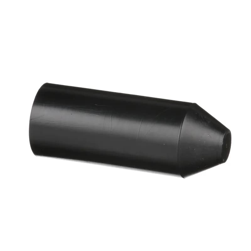 Heat shrink end cap adhesive lined, 1.6" (40mm) min. expanded I.D., adhesive lined black cross-linked polyolefin, 5 pc. package quantity.