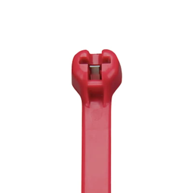 Dome-Top barb ty cable tie, standard cross section, 12.0 (305mm) length, nylon 6.6, red.