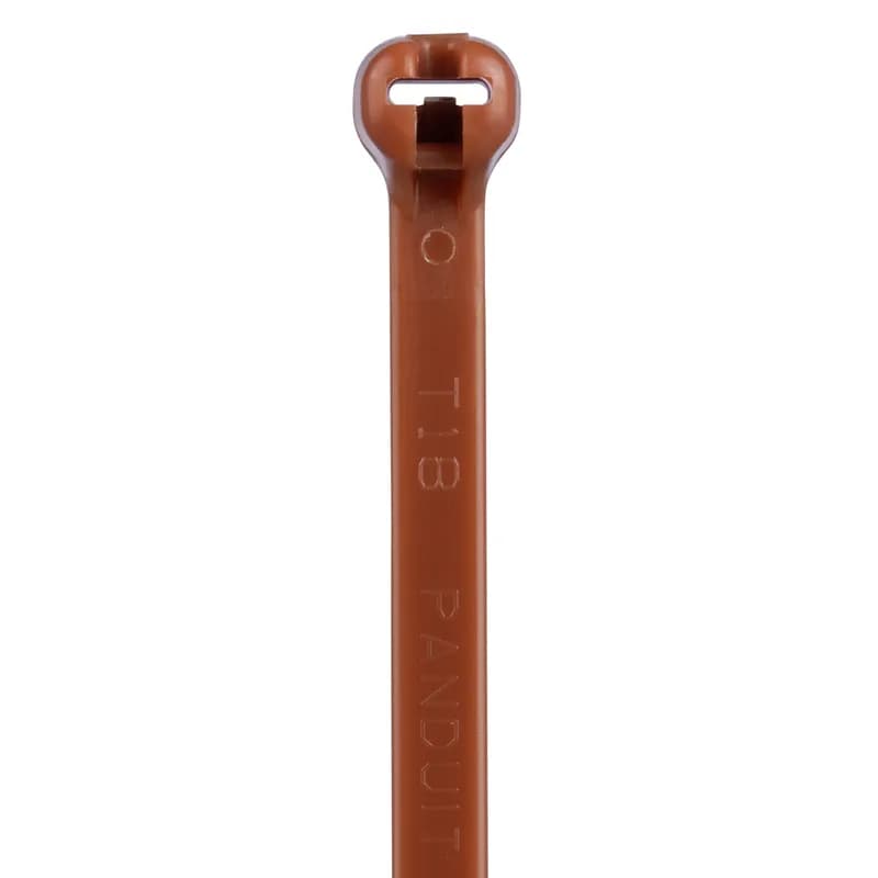Dome-Top barb ty cable tie, intermediate cross section, 6.1 (155mm) length, nylon 6.6, brown.