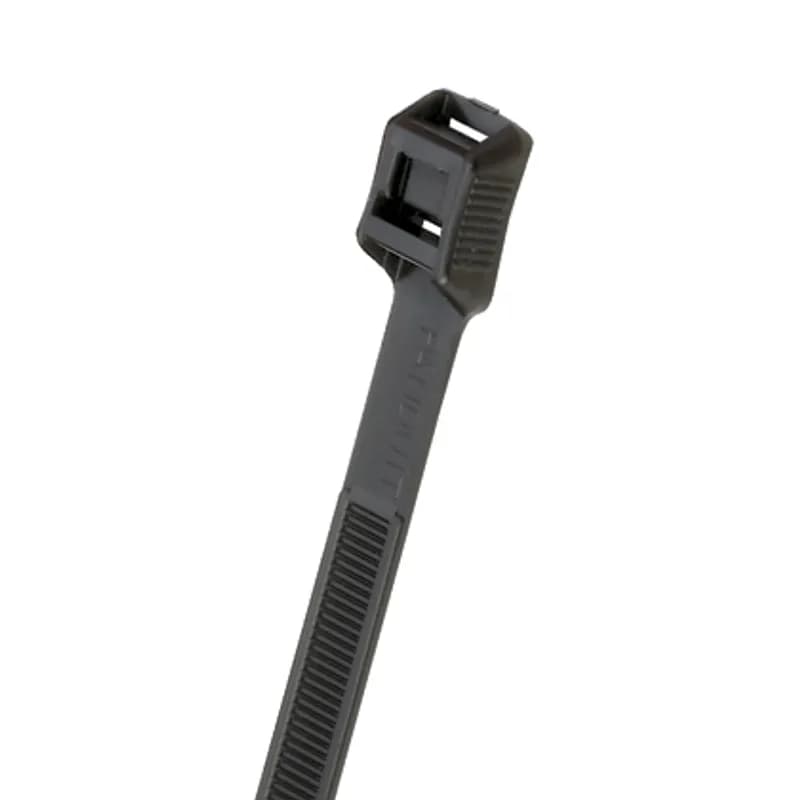 Panduit In-Line locking ties are easy to use thanks to low-profile snag-free heads and a belt-like parallel entry lock. Plus, with weather-resistant Nylon 6.6 material, they're ideal for indoor and outdoor environments and harsh UV light. Light-heavy cross section, 15.3in, Tensile strength: 552, black, 100pc.