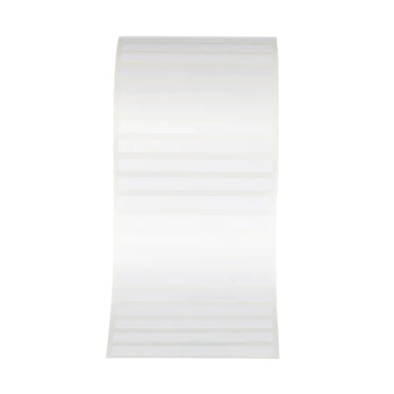 Thermal transfer component label, 0.25" W x 0.25" H, polyester, white, 12 labels/row, 10,000 pc. package quantity.