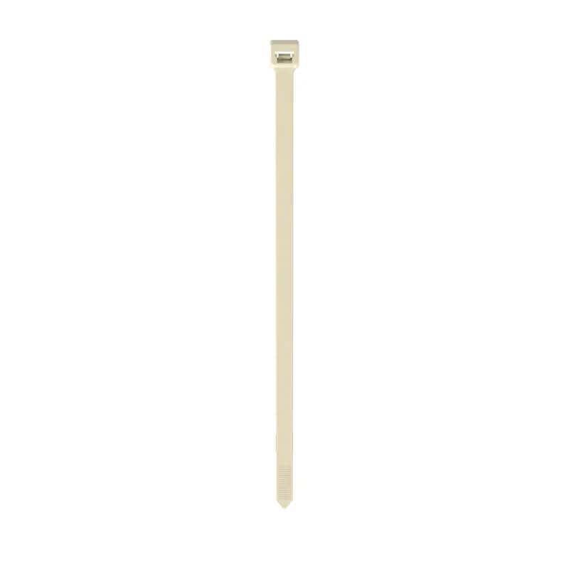 Panduit PLT4H-TL69 Locking Cable Ties are designed to satisfy the needs of flame retardant (UL 94V-0) applications, while delivering consistent performance and reliability. Featuring a curved tip to allow for easy pick up from flat surfaces and faster initial threading. Standard cross section, 14.6" (371mm) length. Made of Flame Retardant Nylon 6.6, are Ivory in color and come in packages of 250.
